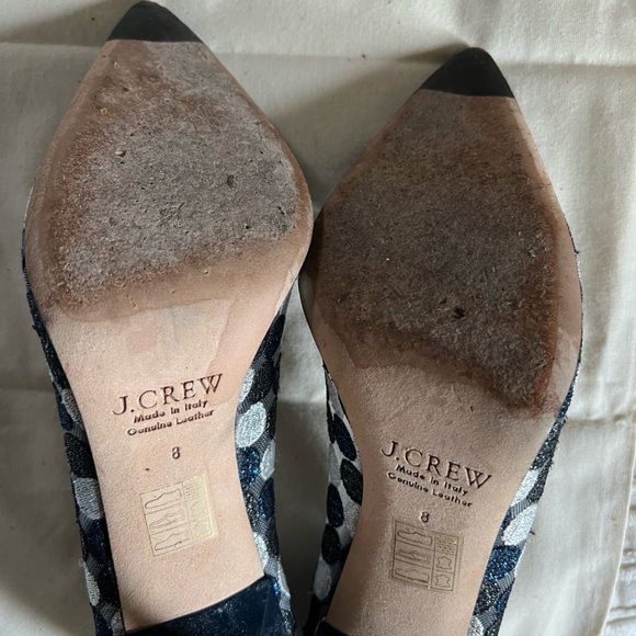 J. Crew Collection Elsie Polka Dot Mesh Heels size 8 - Picture 7 of 7